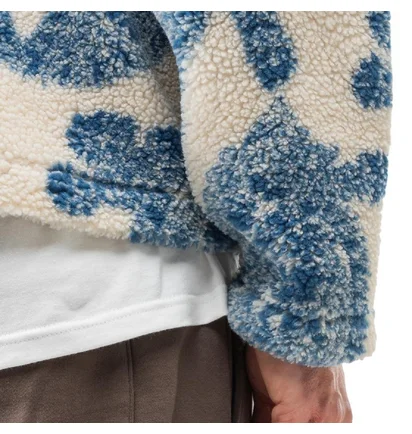 Stüssy Big Paisley Full Zip Sherpa Jacket (Beige / Blau)