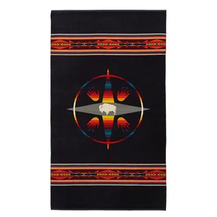 Pendleton Oversized Jacquard Spa Towel (Schwarz)