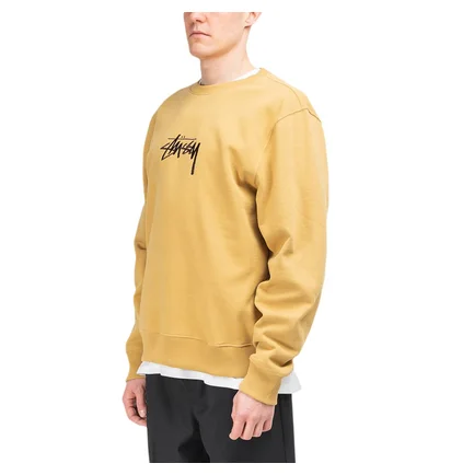 Stüssy Stock Embroidered Crewneck (Khaki)
