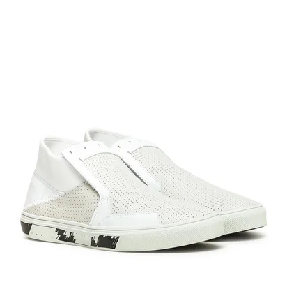 Stone Island Shadow Project Slip-On Mid Leather (Weiß)