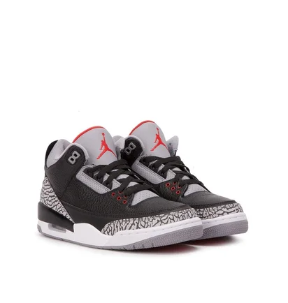 Air Jordan 3 Retro OG GS 'Black Cement' (Schwarz / Grau / Rot)
