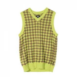 Stüssy WMNS Melange Checker Sweater Vest (Lime)