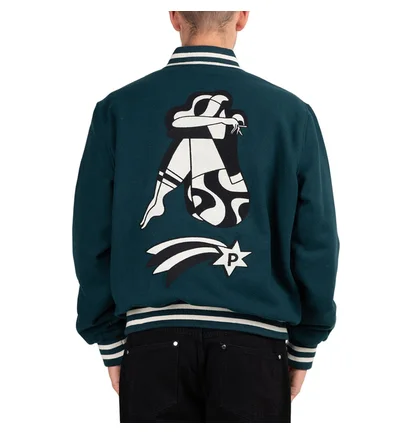 Parra Cloudy Star Varsity Jacket (Grün / Schwarz)