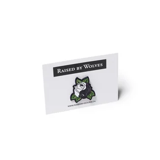Raised By Wolves Yin-Yang Rose Pin (Schwarz)