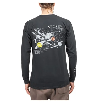 Stüssy Solar System Pig. Dyed Longsleeve (Schwarz)