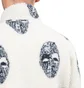 Stüssy Mask Jacquard Sherpa Jacket (Weiß / Schwarz)