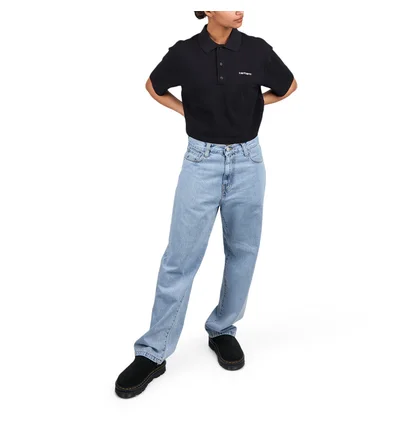 Carhartt WIP W' S/S Carhartt Script Polo (Schwarz)