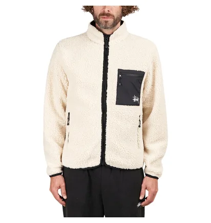 Stüssy Venus Jacquard Sherpa Jacket (Weiß)
