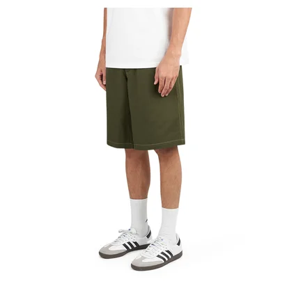 Metalwood Contrast Stitch Elastic Waist Short (Grün)