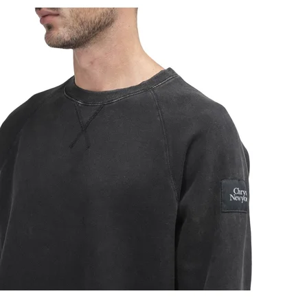 Chrystie NYC Acid Wash Crewneck (Schwarz)