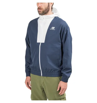 New Balance Athletics Full Zip Jacket (Navy / Weiß)