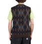 Pop Trading Company Knitted Cardigan Vest (Navy / Braun / Grau)