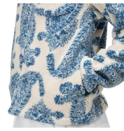 Stüssy Big Paisley Full Zip Sherpa Jacket (Beige / Blau)