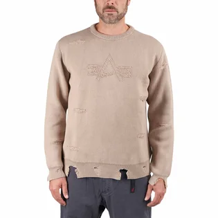 Alpha Industries Distressed Logo Pullover (Beige)