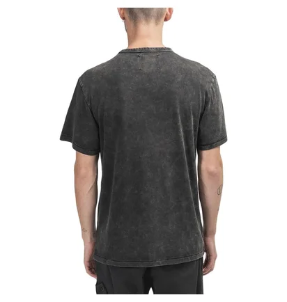 Chrystie NYC Acid Wash T-Shirt (Schwarz)