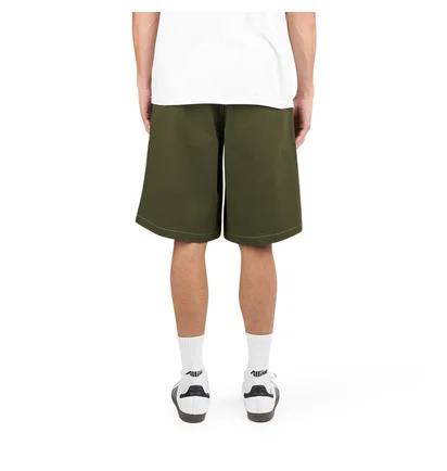 Metalwood Contrast Stitch Elastic Waist Short (Grün)