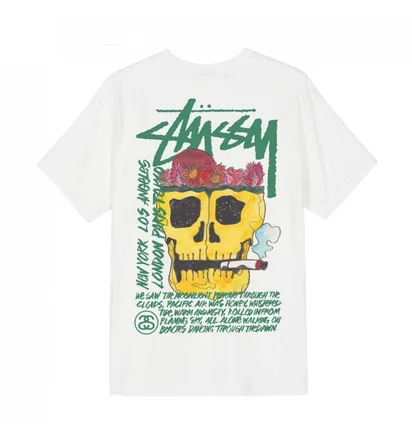 Stüssy Smokin' Skull Pig. Dyed Tee (Cream)