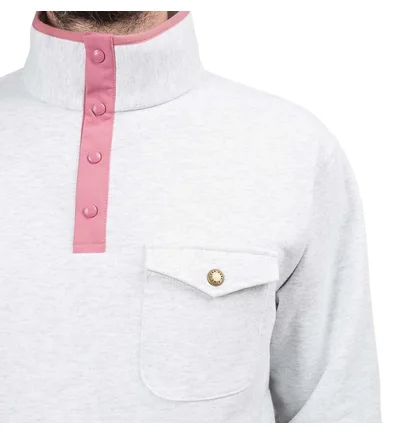 Aimé Leon Dore Half Button Sweatshirt (Hellgrau)