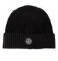 Stone Island Rib Knit Beanie (Schwarz)