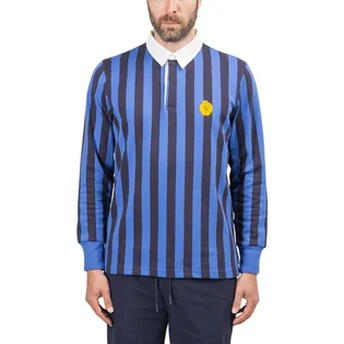 Aimé Leon Dore Vertical Striped Rugby Polo (Navy / Blau)