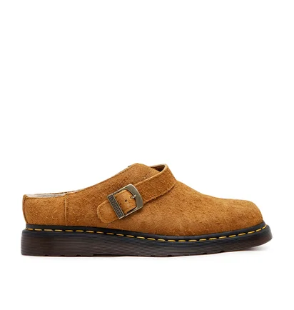 Dr. Martens Isham Faux Shearling Lined Suede Mules (Braun)