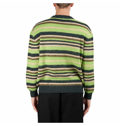 Metalwood Striped Mohair Knit Sweater (Multi)