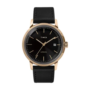 Timex Archive Marlin Automatic 40mm Leather Strap (Schwarz / Gold)