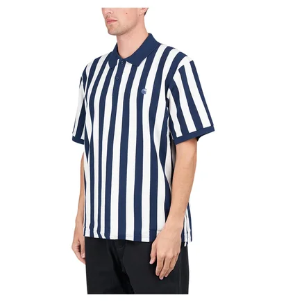 Carhartt WIP S/S Boynton Polo (Blau / Weiss)