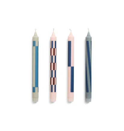 HAY Pattern Candle-Light, Set of 4 (Pink / Blau)