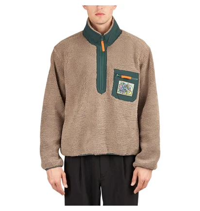 Brain Dead Teddy Sherpa Half Zip Jacket (Braun)
