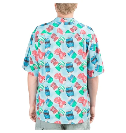 Brain Dead x Aaron Jupin Cans Hawaiian Shirt (Blau)