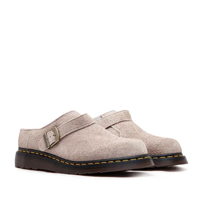 Dr. Martens Isham Faux Shearling Lined Suede Mules (Beige)