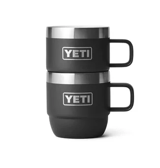 Yeti Rambler 6oz Stackable Mugs (Schwarz / Silber)