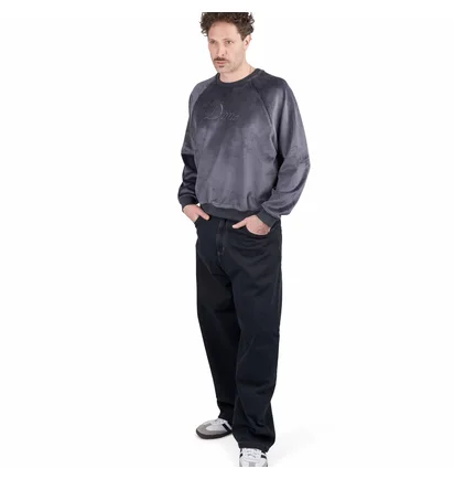 Dime Cursive Velvet Crewneck (Grau)