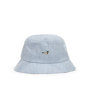 Edmmond Studios Seersucker Bucket Hat (Blau / Weiss)