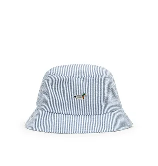 Edmmond Studios Seersucker Bucket Hat (Blau / Weiss)
