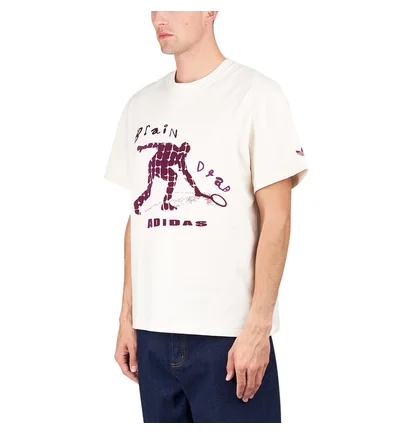 adidas x Brain Dead T-Shirt (Beige / Bordeaux)