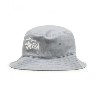 Stüssy Big Logo Twill Bucket Hat (Grau)