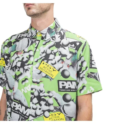 P.A.M. Collage Short Sleeve Shirt (Grün)