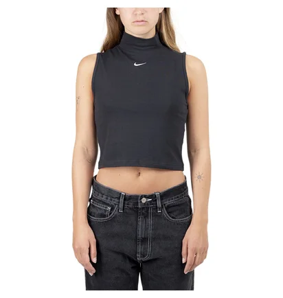 Nike Sportswear WMNS Essentials Mock Top (Schwarz / Weiß)