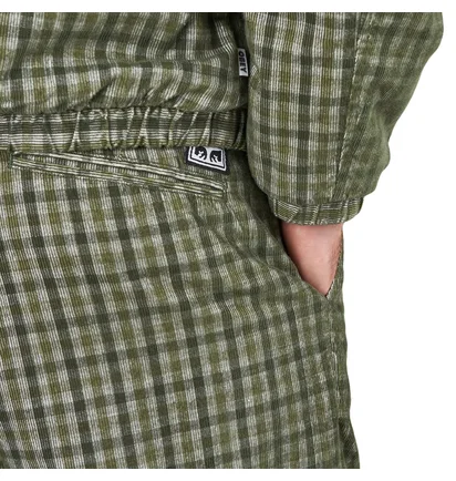 Obey Fubar Pleated Plaid Cord Pant (Grün / Grau)