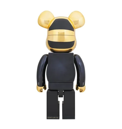 Medicom 1000% Daftpunk Guy Manuel Be@rbrick Toy (Schwarz / Gold)