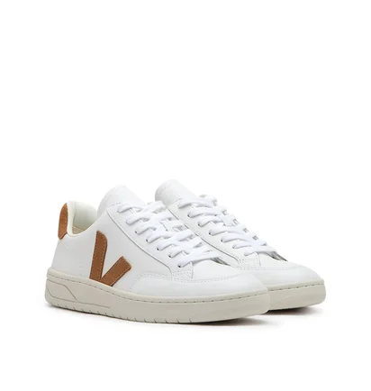 Veja WMNS V-12 Leather (Weiß / Braun)