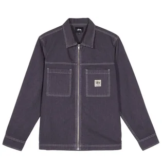 Stüssy Overdyed Hickory LS Zip Shirt (Lila)