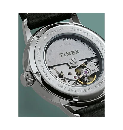 Timex Archive Marlin Automatic 40mm Leather Strap (Schwarz / Gold)