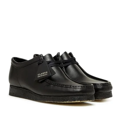 Clarks Originals Wallabee Boot Black Leather (Schwarz)