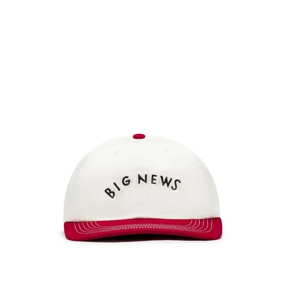 by Parra Big News 6 Panel Hat (Weiss / Rot)