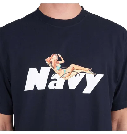 Club Stubborn Pinup Model Tee (Navy)