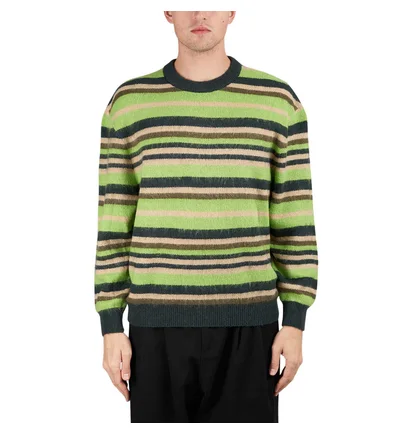 Metalwood Striped Mohair Knit Sweater (Multi)