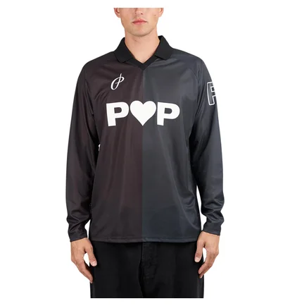 Pop Trading Company Striped Sportif Longsleeve Shirt (Schwarz)